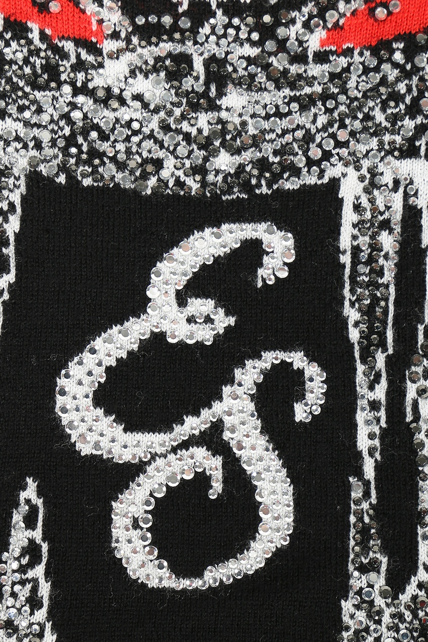 фото Черная футболка с v-вырезом и логотипом ermanno scervino