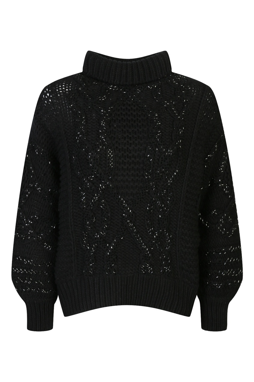 фото Черный свитер с кристаллами ermanno scervino