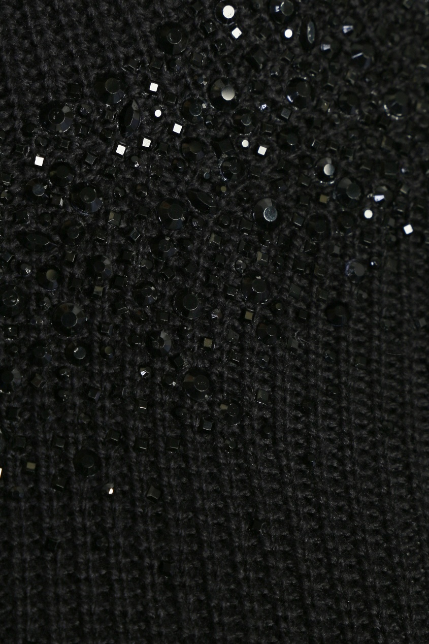 фото Черная водолазка с отделкой кристаллами ermanno scervino