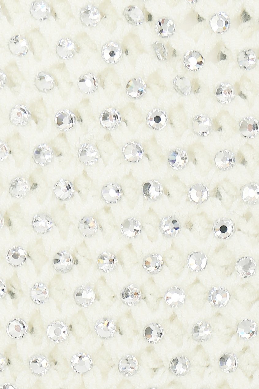 фото Молочно-белая ажурная водолазка с кристаллами Ermanno scervino