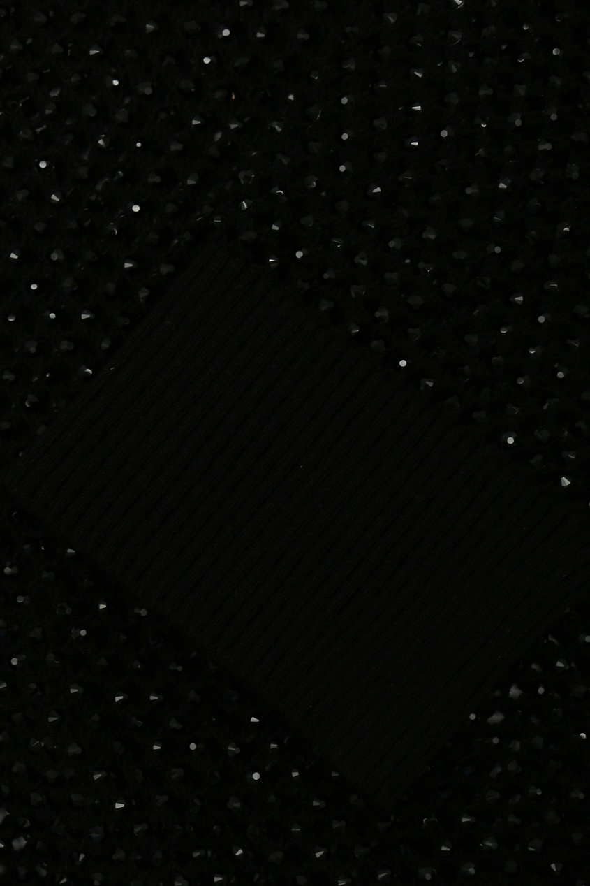 фото Черная ажурная водолазка с кристаллами Ermanno scervino