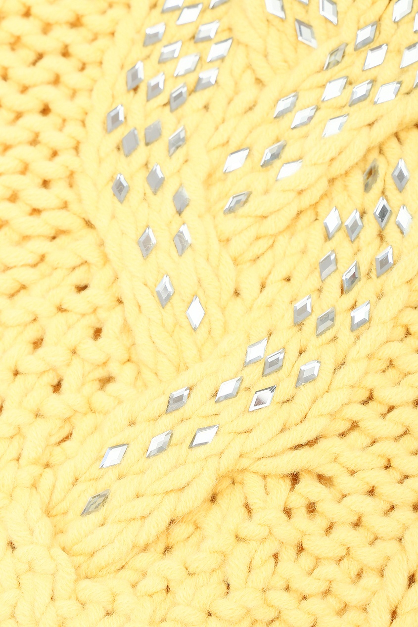 фото Желтый свитер с отделкой кристаллами ermanno scervino