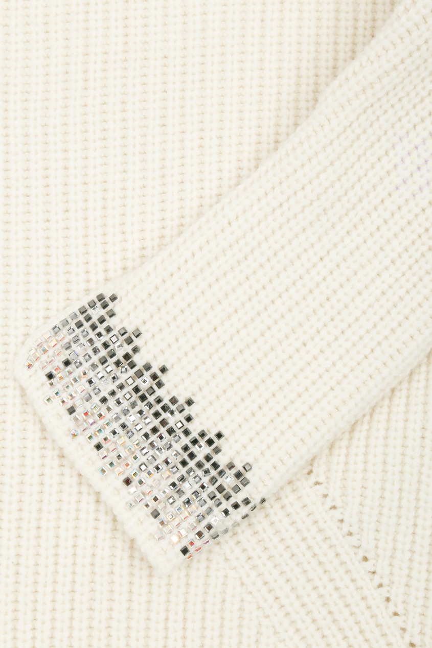 фото Молочно-белый свитер с кристаллами ermanno scervino