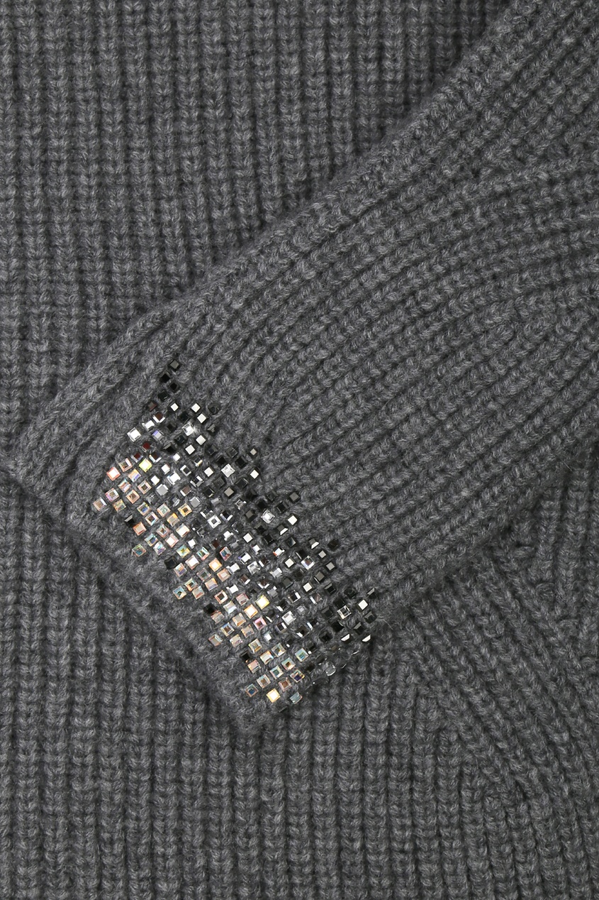 фото Серый свитер с кристаллами ermanno scervino