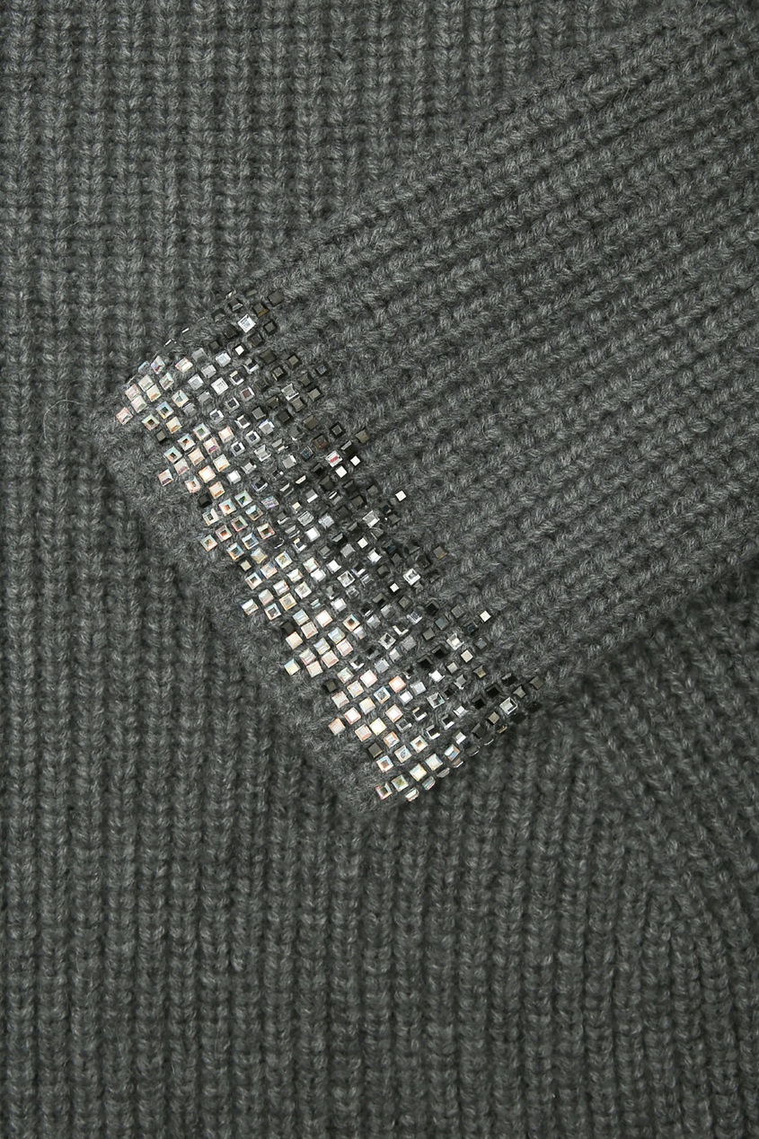 фото Серый джемпер с кристаллами Ermanno scervino
