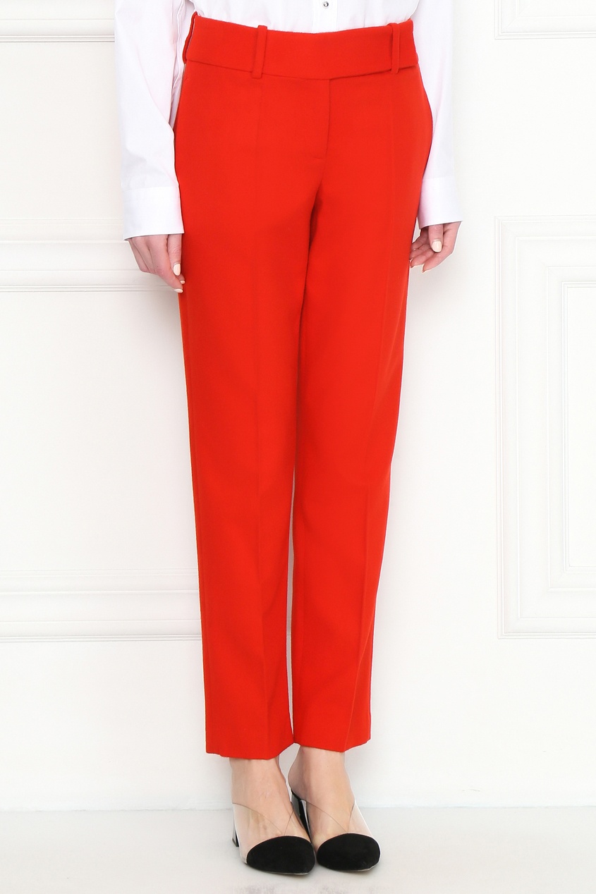 фото Красные шерстяные брюки со стрелками ermanno scervino