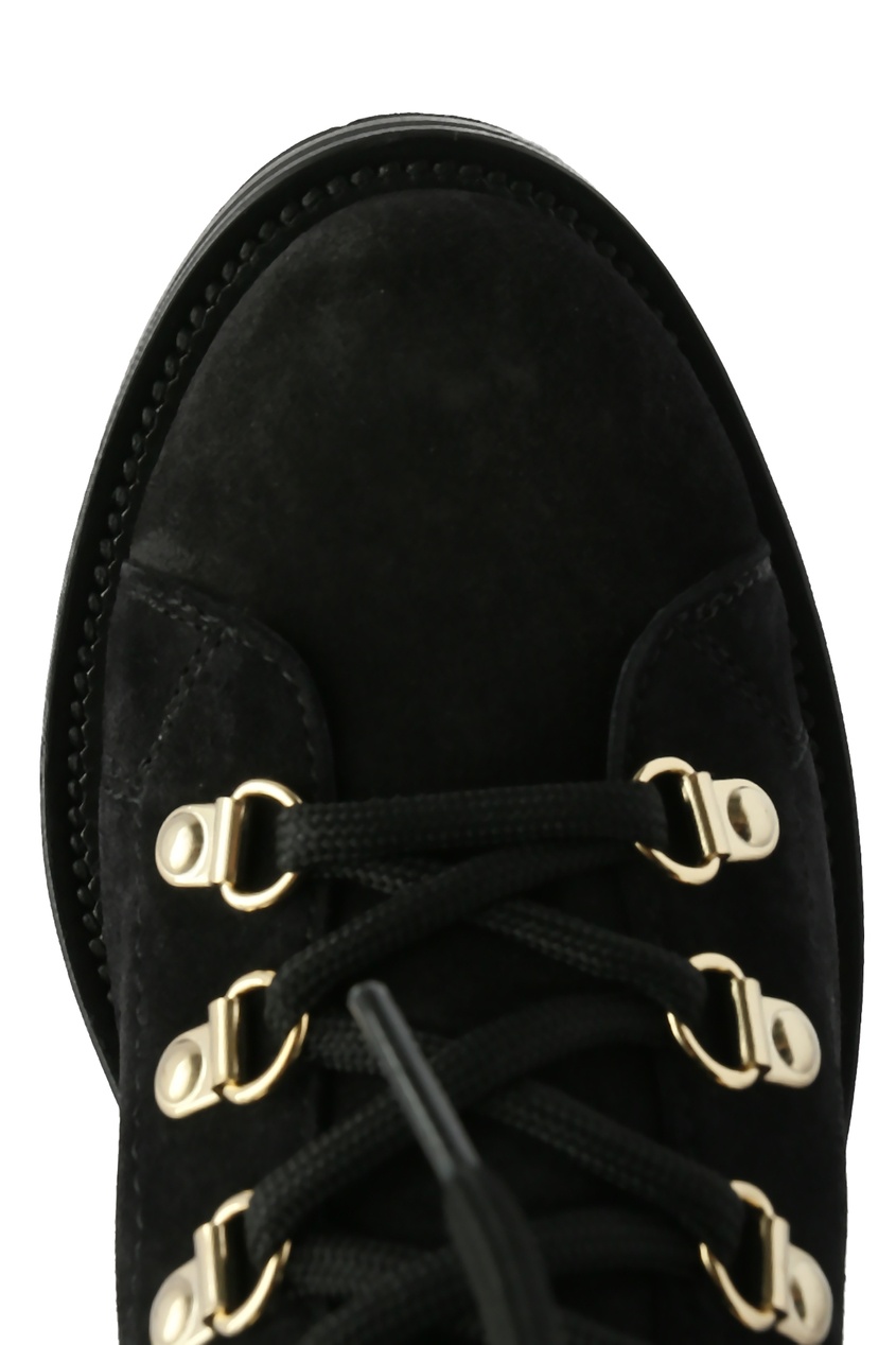 фото Черные замшевые ботинки с мехом ermanno scervino