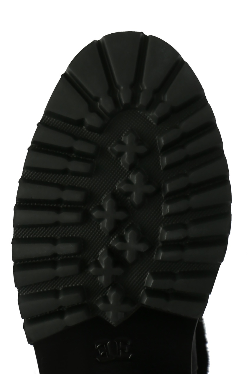 фото Черные замшевые ботинки с мехом ermanno scervino