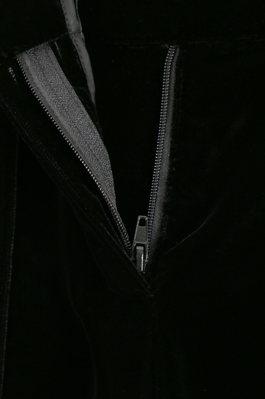 фото Черные бархатные брюки с аппликацией ermanno scervino
