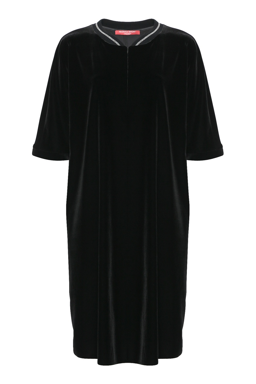 фото Черное бархатное платье marina rinaldi