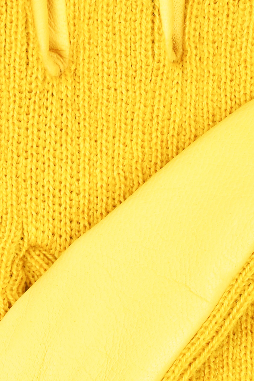 фото Желтые комбинированные удлиненные перчатки Marina rinaldi