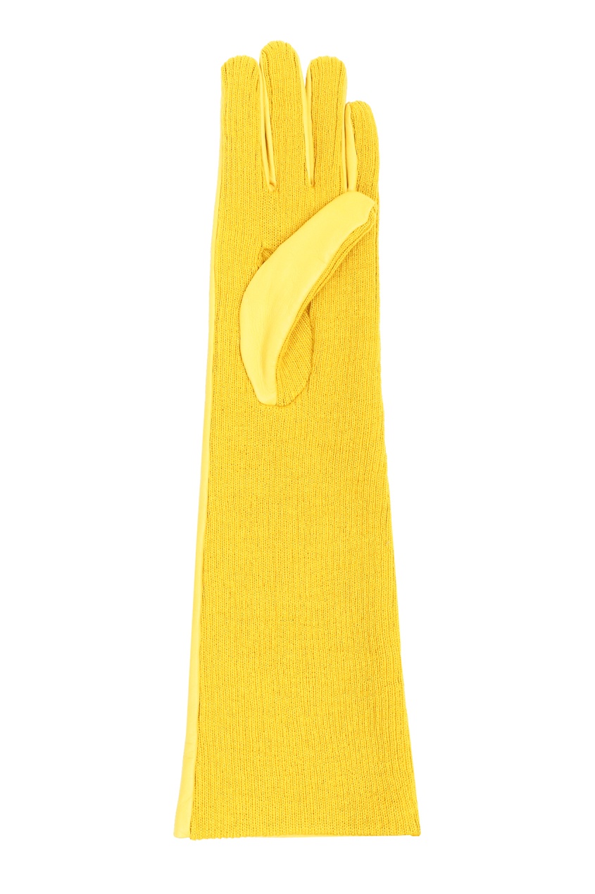 фото Желтые комбинированные удлиненные перчатки marina rinaldi