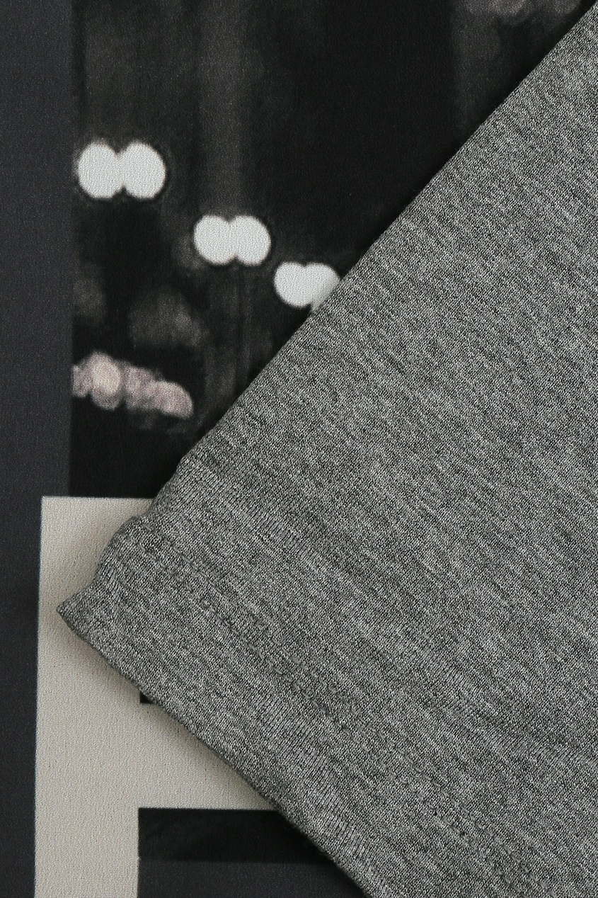 фото Комбинированный серый лонгслив с отделкой Marina rinaldi