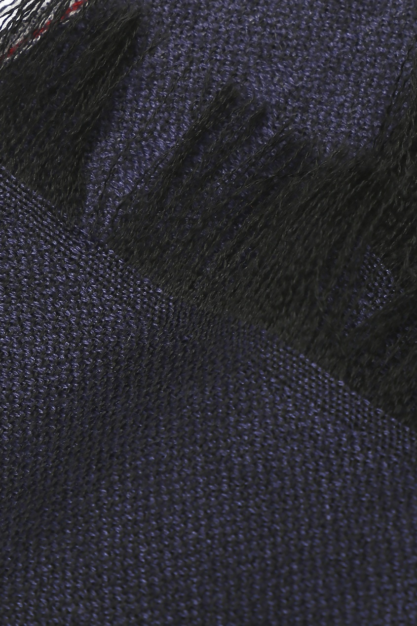 фото Шарф из кашемира и шелка темно-синего цвета isaia