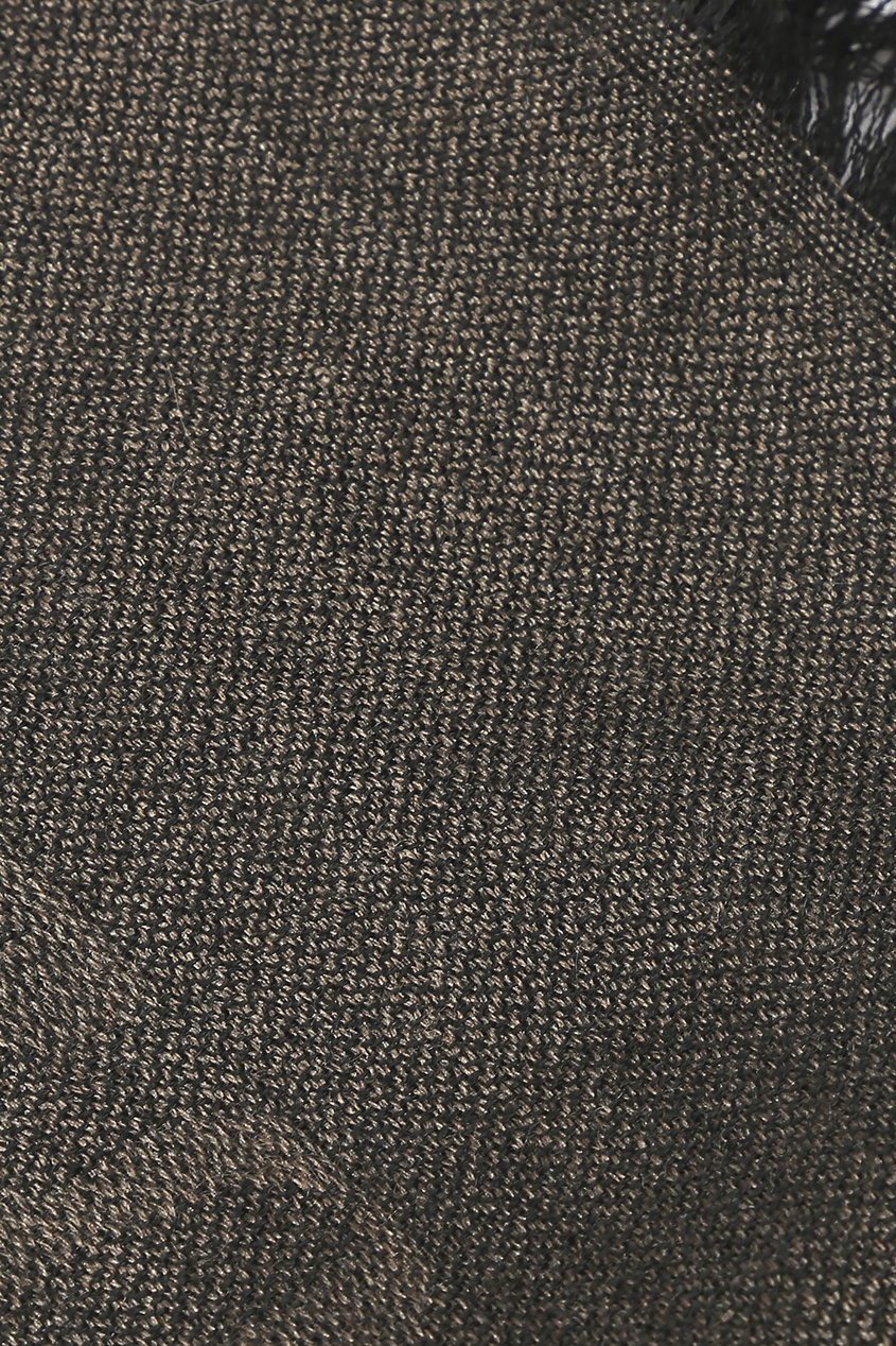 фото Темно-коричневый шарф с принтом isaia