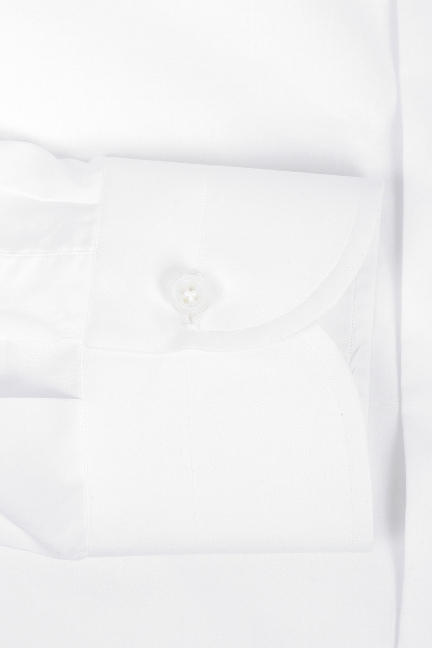 фото Белая рубашка из хлопка с перламутровыми пуговицами isaia