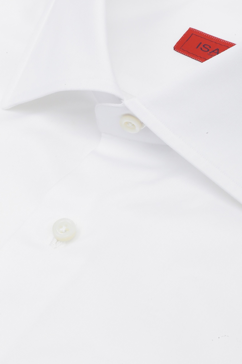 фото Лаконичная белая рубашка из хлопка isaia