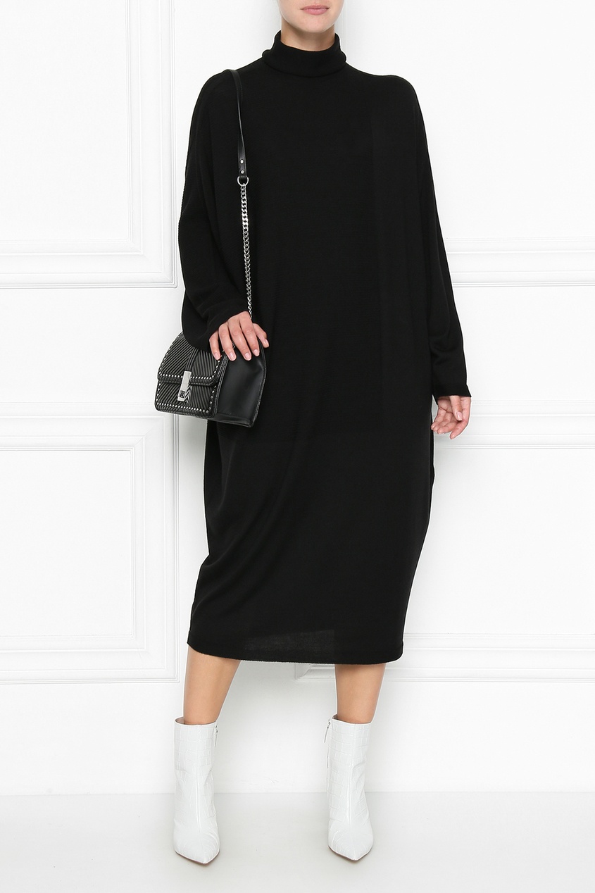 фото Черное платье из шерсти marina rinaldi