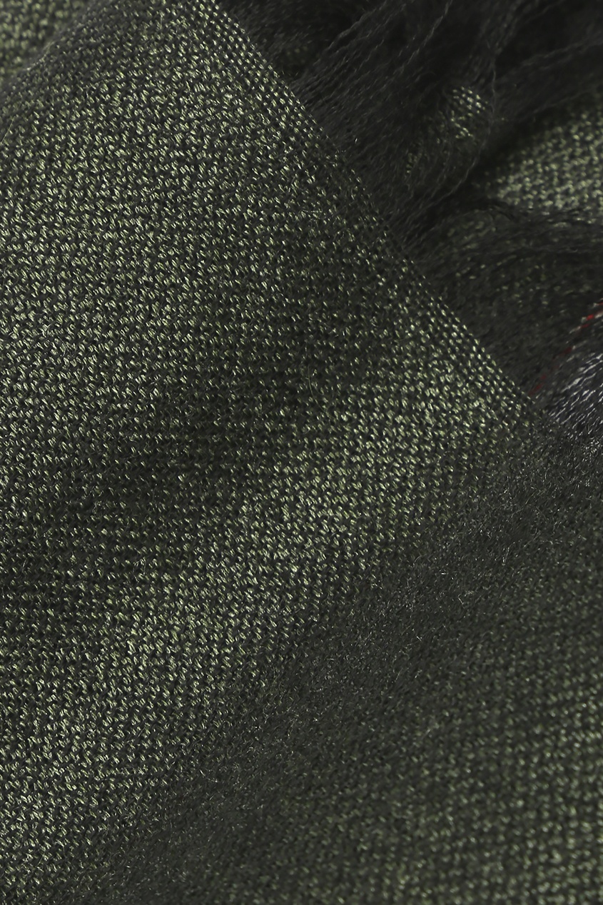 фото Темно-зеленый шарф с принтом isaia