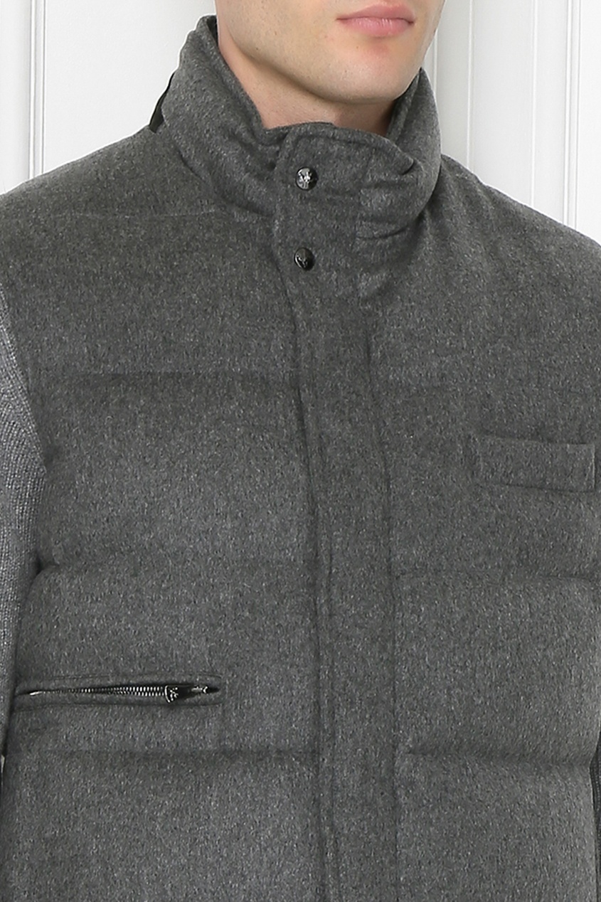 фото Серый пуховый жилет из кашемира isaia