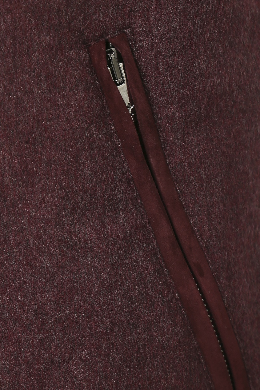 фото Бордовый жилет с карманами на молнии isaia