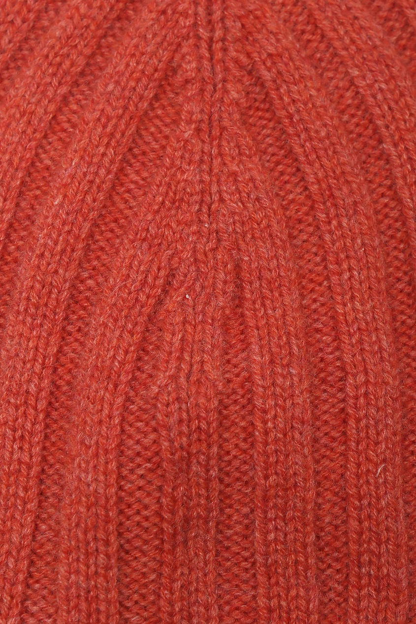 фото Оранжевая шапка с контрастным отворотом viadeste