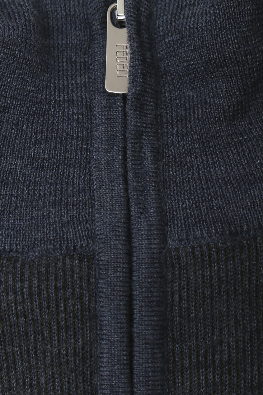 фото Темно-серый свитер на молнии Fedeli