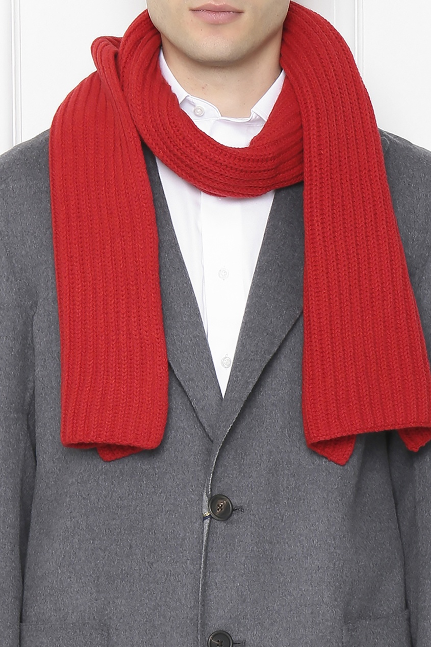 фото Красный кашемировый шарф Della ciana