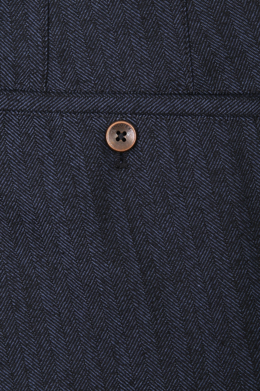 фото Темно-синие брюки с боковыми карманами Incotex
