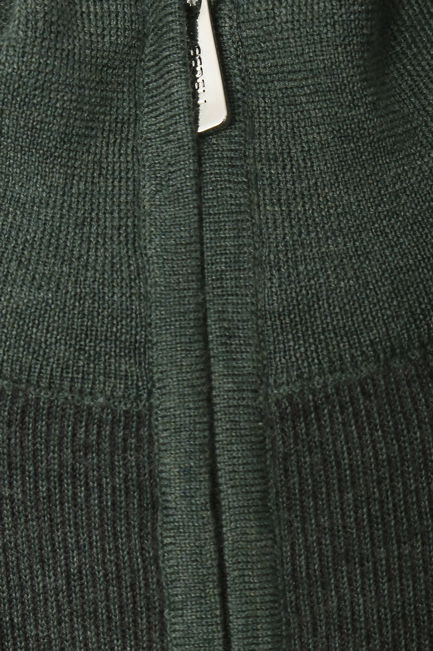 фото Темно-зеленый свитер на молнии fedeli