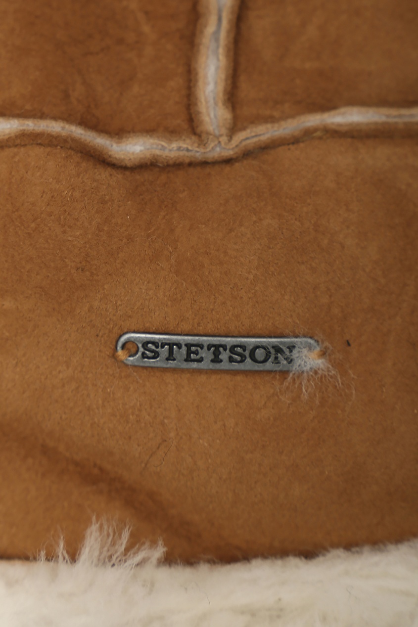 фото Коричневая шапка-ушанка из овчины Stetson
