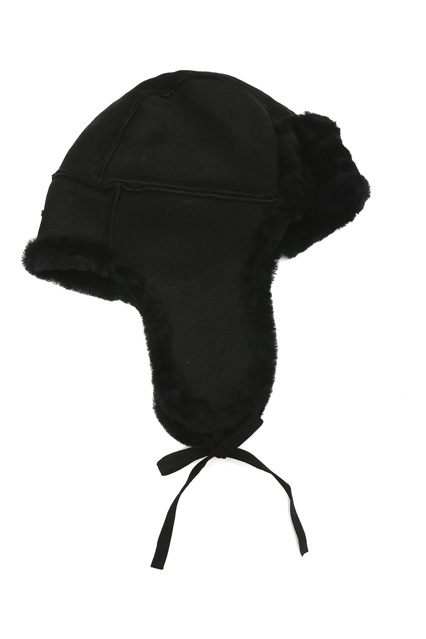 фото Черная шапка-ушанка из овчины Stetson