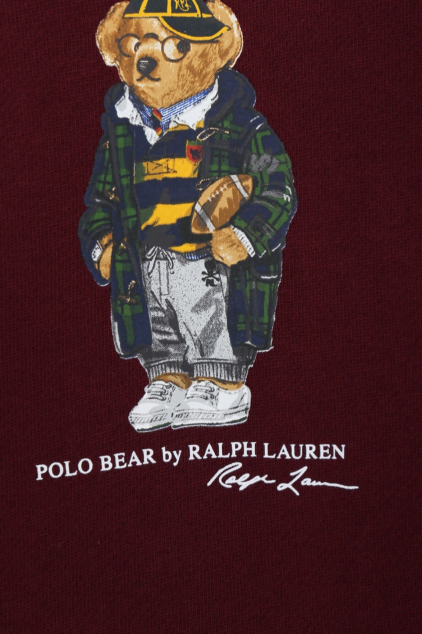 фото Бордовая толстовка с рисунком ralph lauren kids