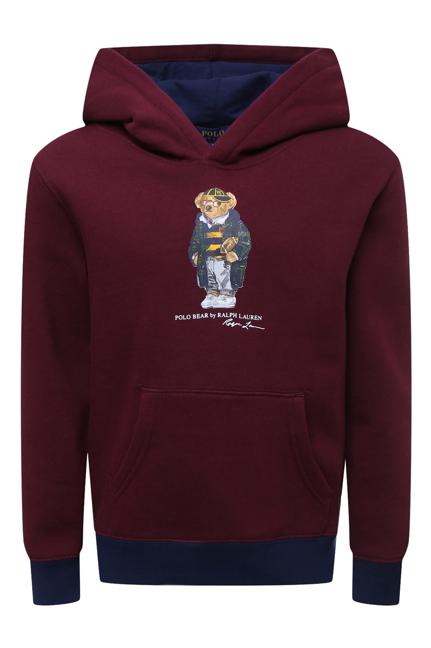 фото Бордовая толстовка с рисунком ralph lauren kids