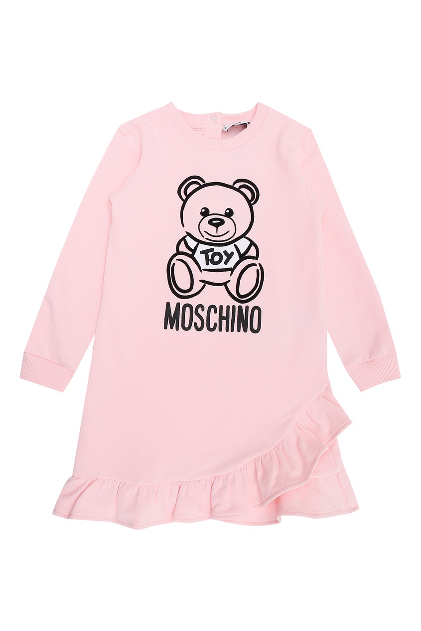 фото Розовое платье с оборкой moschino kids