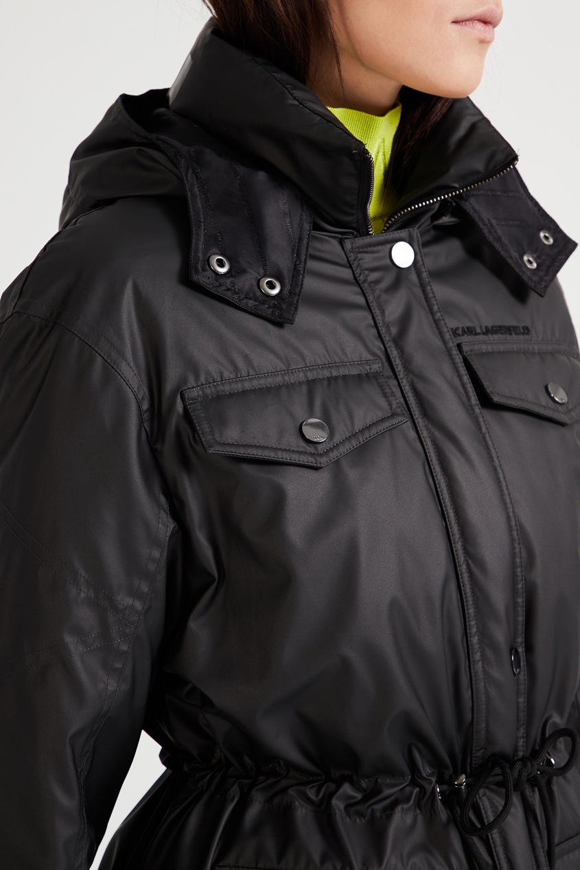 фото Черная куртка с металлическим блеском Karl lagerfeld
