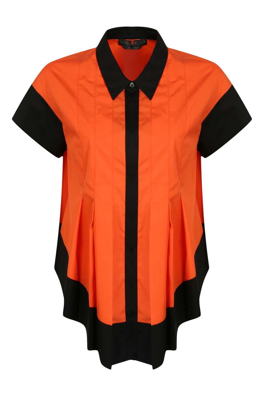 фото Оранжевая блузка с контрастной отделкой marina rinaldi