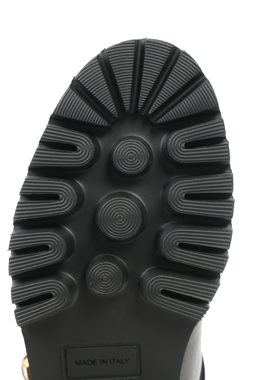 фото Черные кожаные ботинки trekking boot Moschino