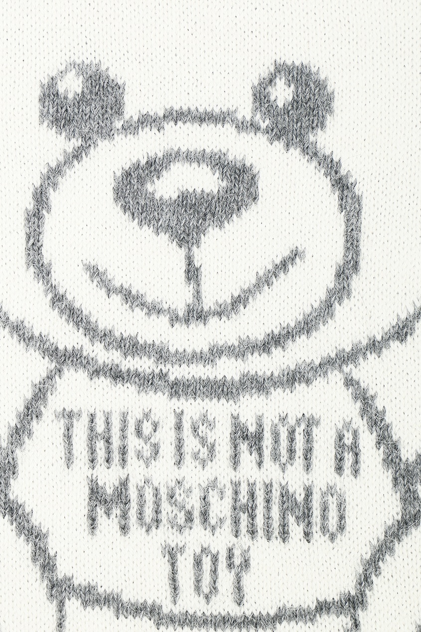 фото Серый джемпер с узором и логотипом Moschino