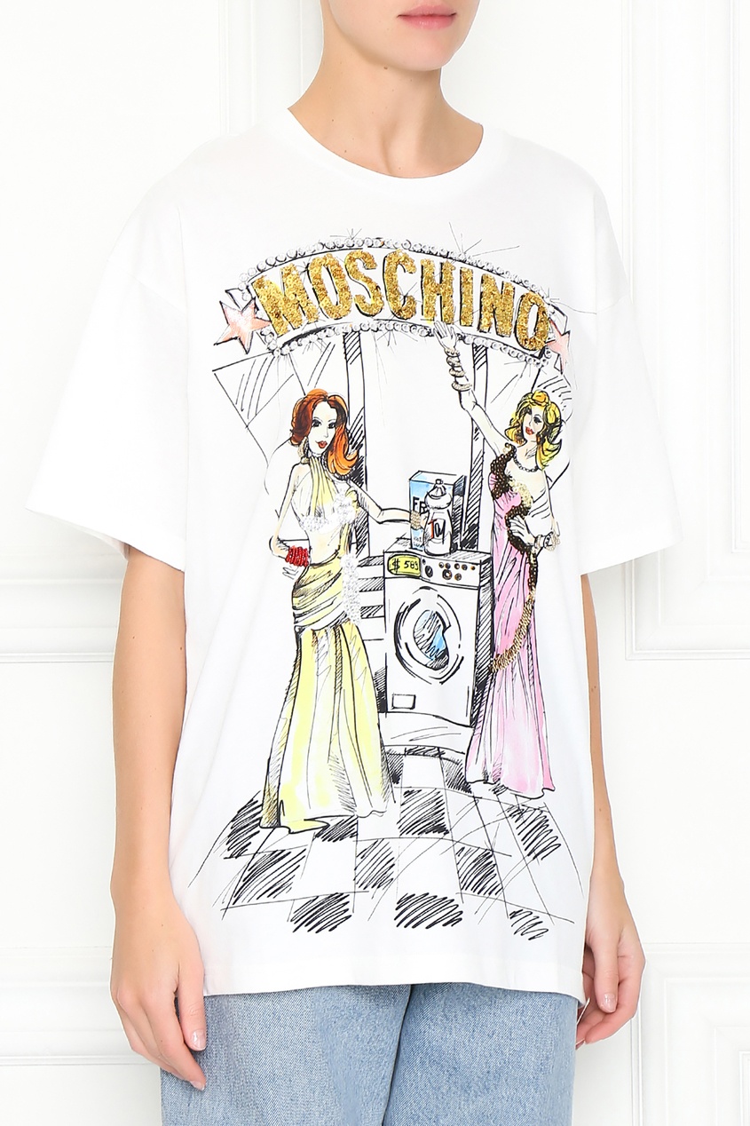 фото Футболка из джерси game show Moschino