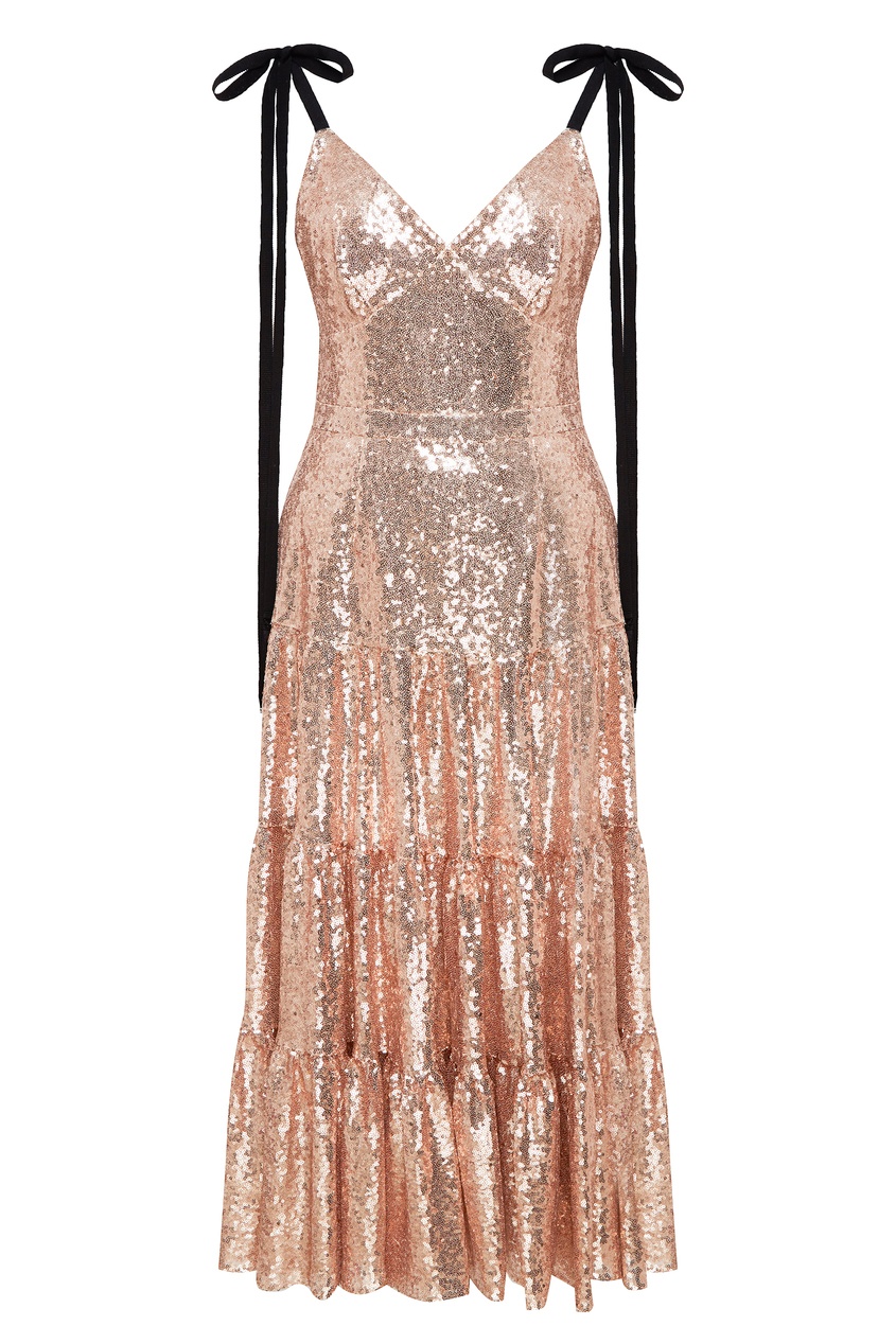 фото Платье с пайетками цвета розового золота yana dress