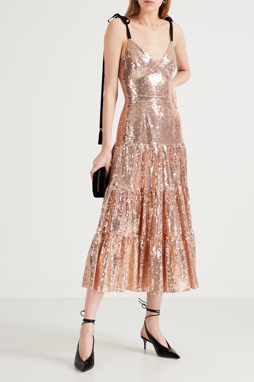 фото Платье с пайетками цвета розового золота yana dress