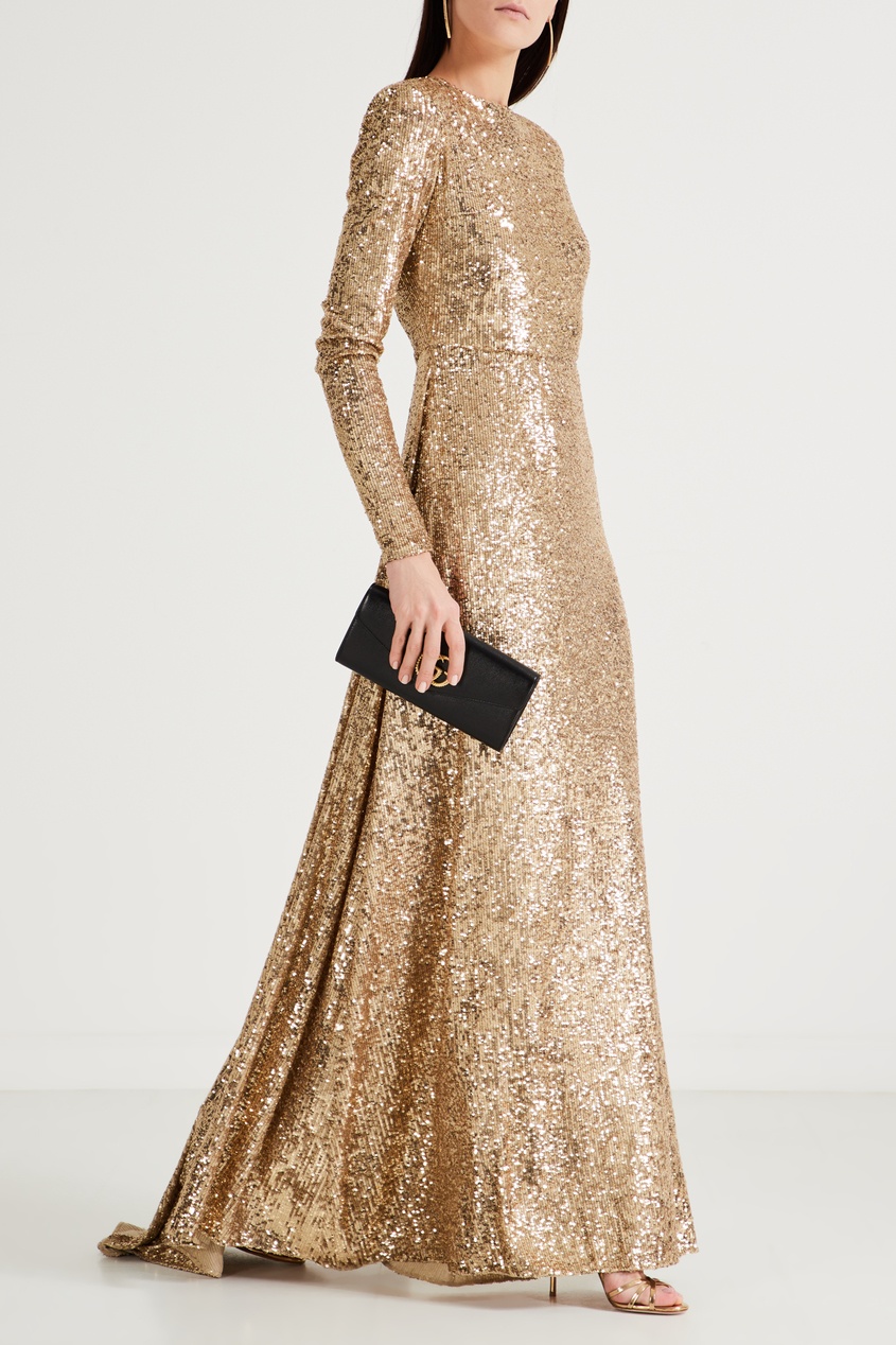 фото Золотистое платье макси с пайетками Yana dress