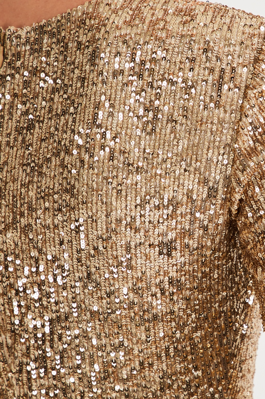 фото Золотистое платье макси с пайетками yana dress