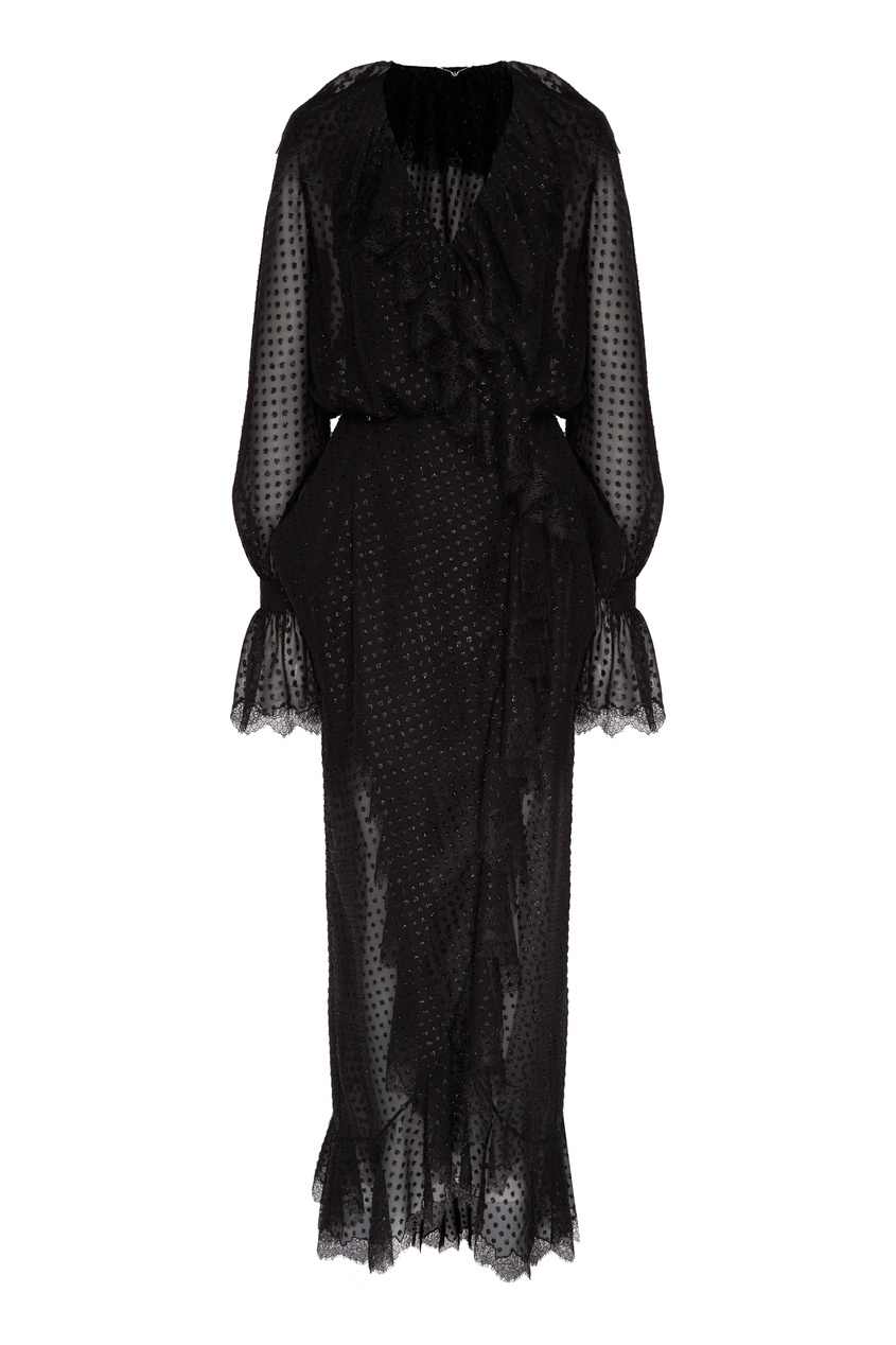 фото Черное шифоновое платье с гранатом yana dress