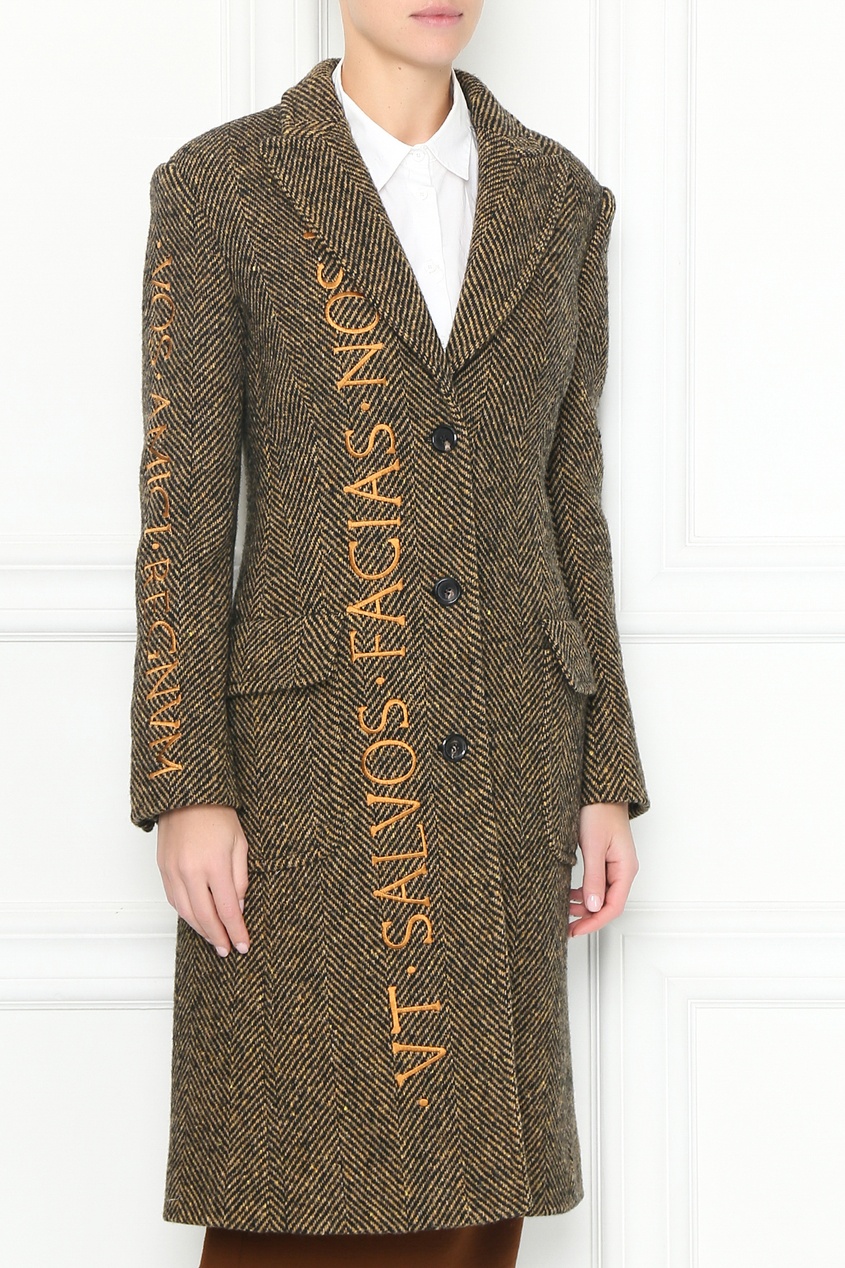 фото Пальто из шерсти с мотивом roman embroidery moschino