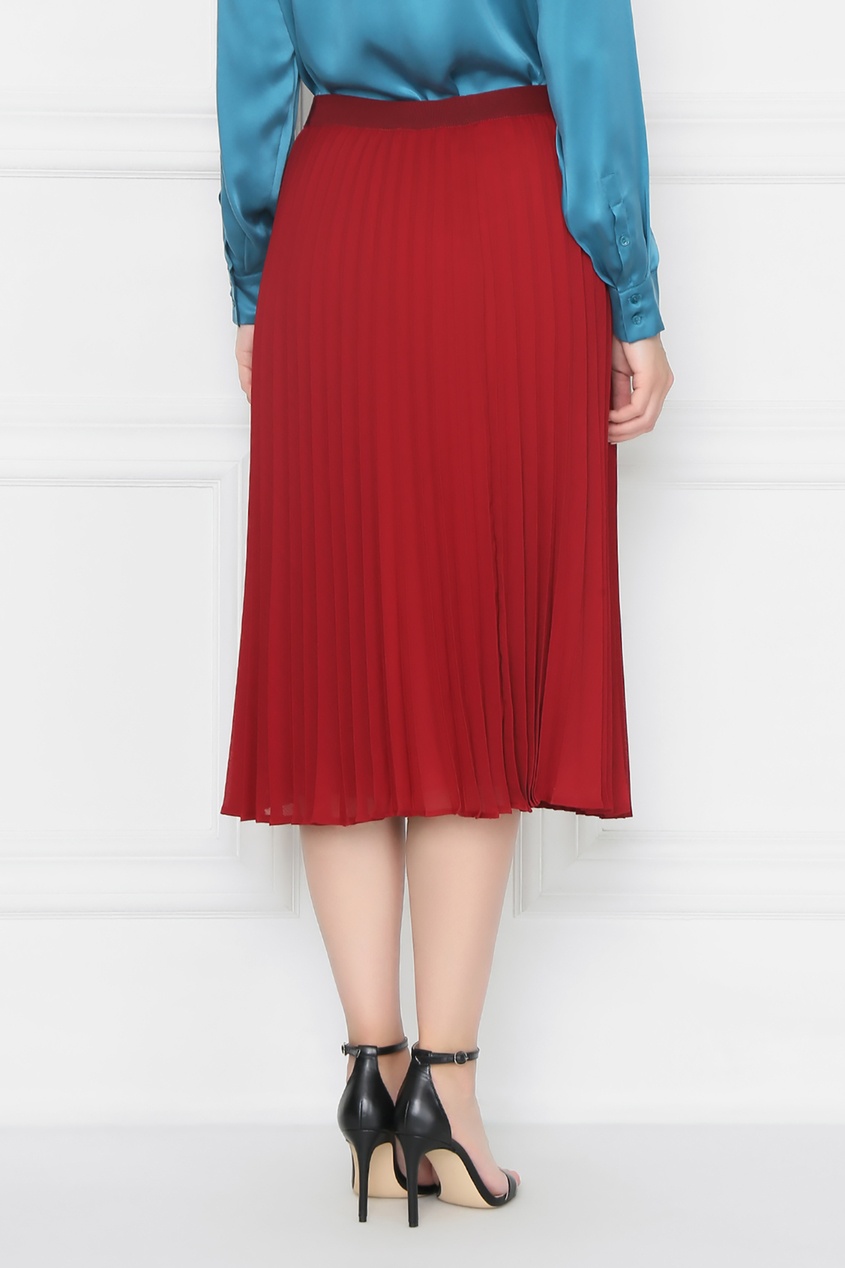 фото Красная плиссированная юбка-миди Marina rinaldi