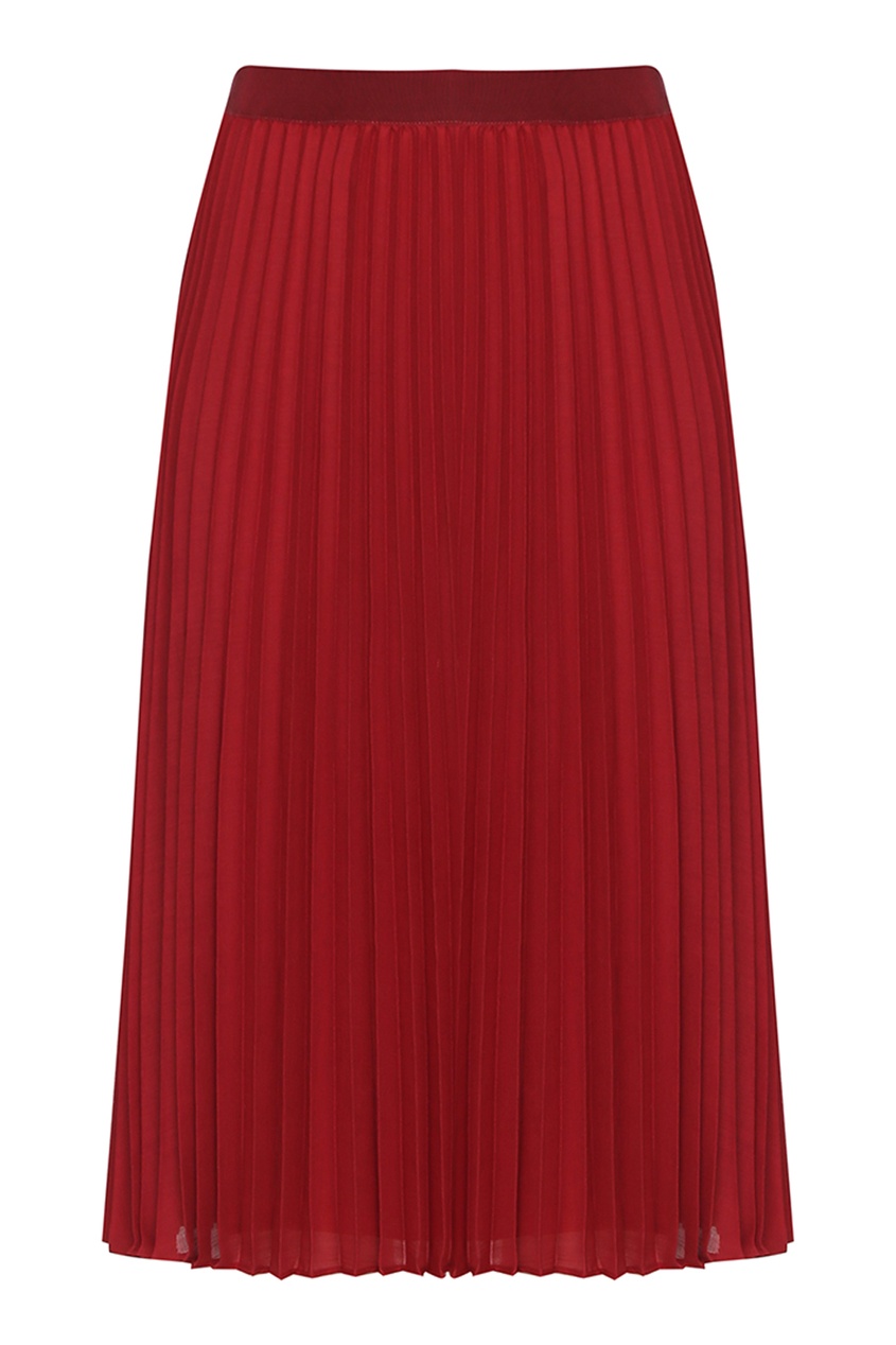 фото Красная плиссированная юбка-миди marina rinaldi