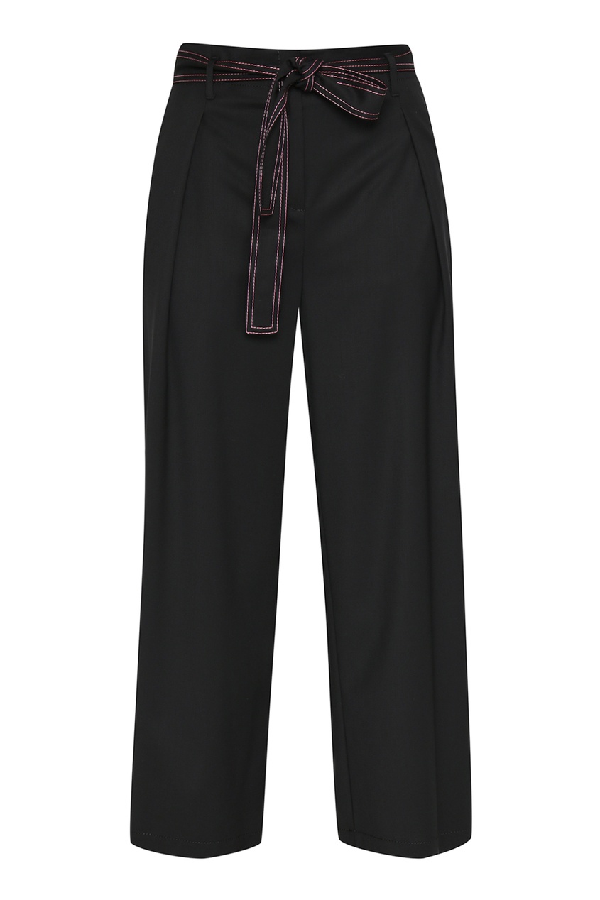 фото Черные свободные брюки с отделкой marina rinaldi