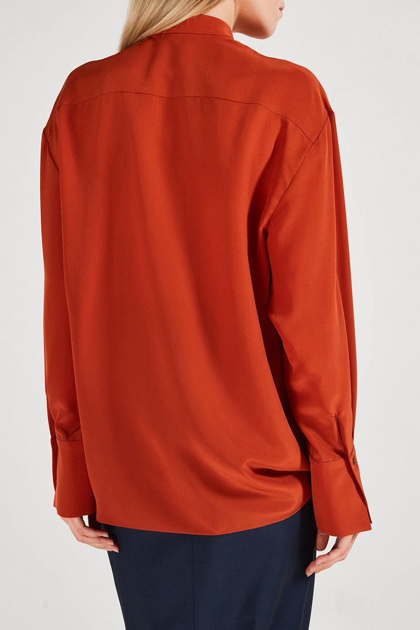 фото Терракотовая блуза с поясом Jm studio